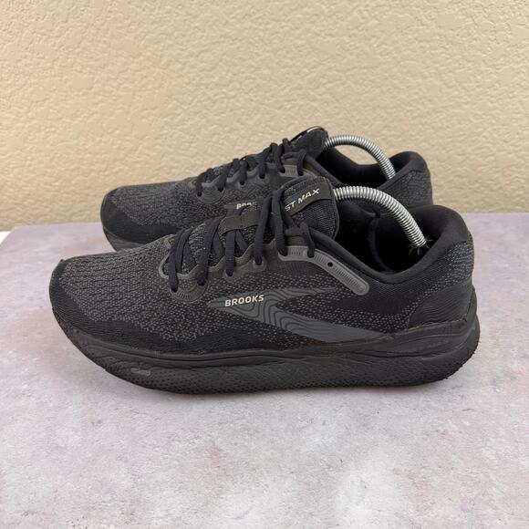 Brooks Ghost Max Mens 11.5 Shoes Running 1104061D020 Black Sneaker Gym Athletic - Picture 4 of 15